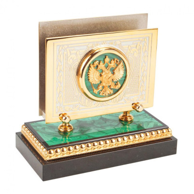 Настольный набор "Держава" камень малахит Златоуст