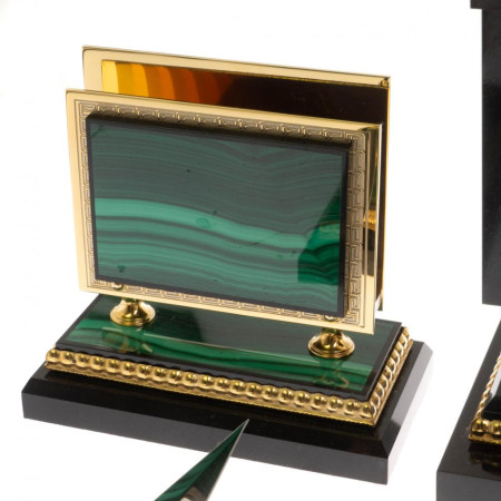 Письменный набор "Держава" из малахита Златоуст