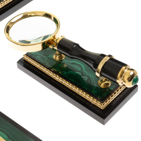 Письменный набор "Георгий Победоносец" из малахита Златоуст