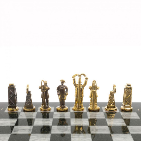 Шахматы подарочные "Нефтяники" 44х44 см серый мрамор