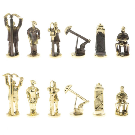 Шахматы настольные "Нефтяники" 44х44 см змеевик