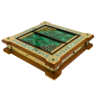 Нарды "Орнамент" камень малахит Златоуст