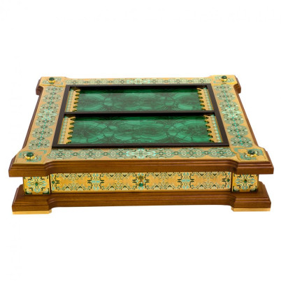 Нарды "Орнамент" камень малахит Златоуст